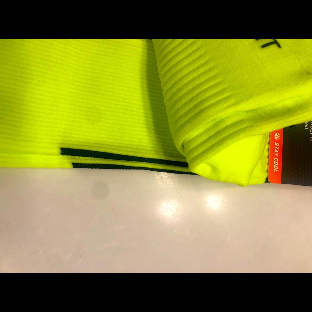 Nike Neon Yellow Sock w black stripe L